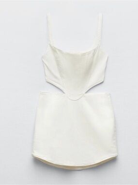 Zara Cream Cutout Mini Dress